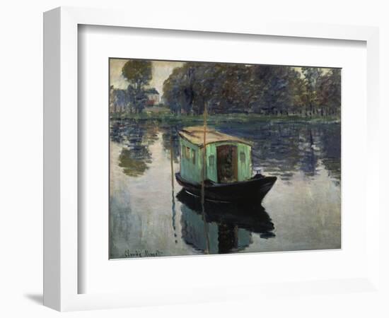 Monet's Studio-Boat, 1874-Claude Monet-Framed Giclee Print