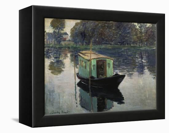 Monet's Studio-Boat, 1874-Claude Monet-Framed Premier Image Canvas