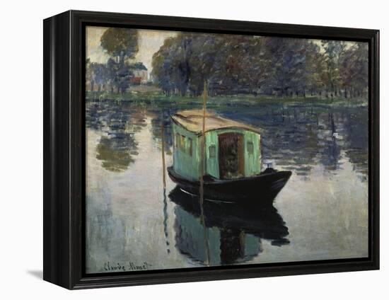 Monet's Studio-Boat, 1874-Claude Monet-Framed Premier Image Canvas