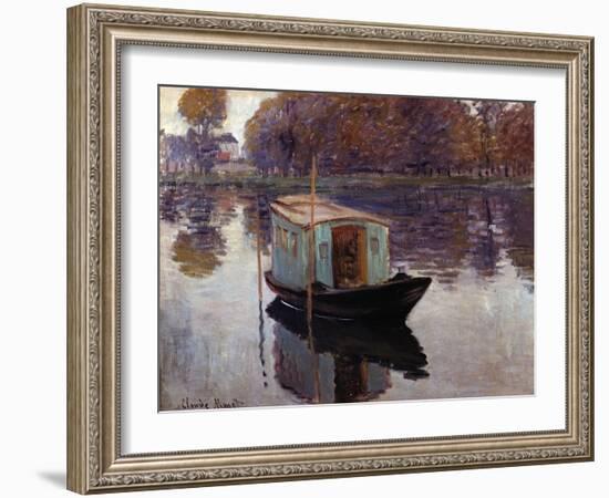 Monet's Studio Boat-Claude Monet-Framed Giclee Print