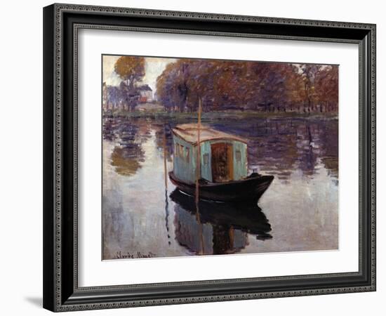 Monet's Studio Boat-Claude Monet-Framed Giclee Print