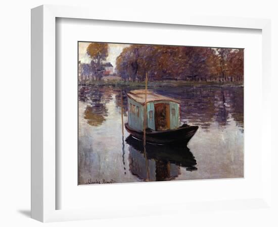 Monet's Studio Boat-Claude Monet-Framed Giclee Print