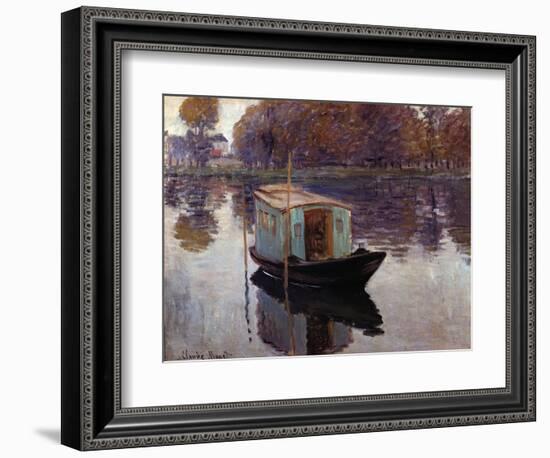 Monet's Studio Boat-Claude Monet-Framed Giclee Print