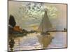Monet: Sailboat-Claude Monet-Mounted Premium Giclee Print