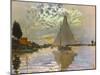 Monet: Sailboat-Claude Monet-Mounted Premium Giclee Print