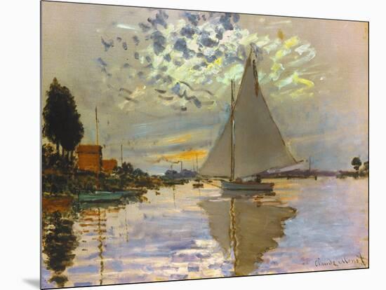 Monet: Sailboat-Claude Monet-Mounted Premium Giclee Print