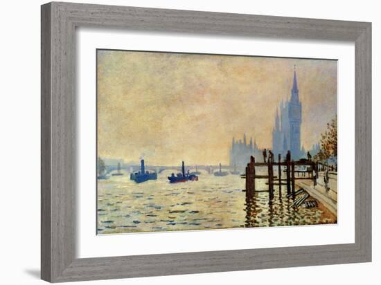 Monet: Thames, 1871-Claude Monet-Framed Giclee Print