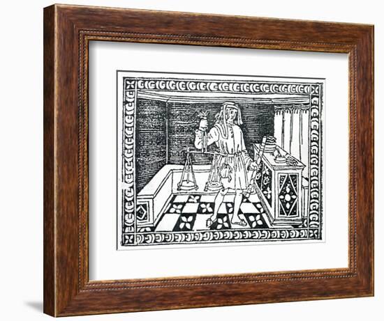 Money Changer, Illustration from 'Libro Di Givocho Di Scacchi' by Jacobus De Cessolis, 1493-Italian School-Framed Giclee Print