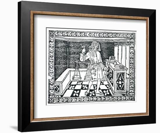 Money Changer, Illustration from 'Libro Di Givocho Di Scacchi' by Jacobus De Cessolis, 1493-Italian School-Framed Giclee Print