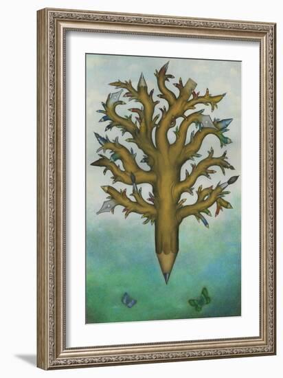 Money doesn't grow on trees, 2020 (w/c paint, coloured pencil and graphite)-Wayne Anderson-Framed Giclee Print