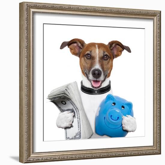 Money Dog-Javier Brosch-Framed Photographic Print