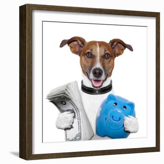 Money Dog-Javier Brosch-Framed Photographic Print