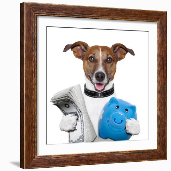 Money Dog-Javier Brosch-Framed Photographic Print