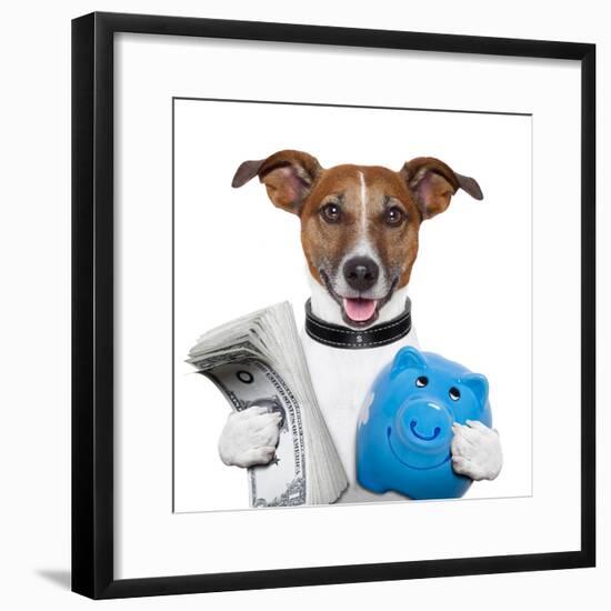 Money Dog-Javier Brosch-Framed Photographic Print