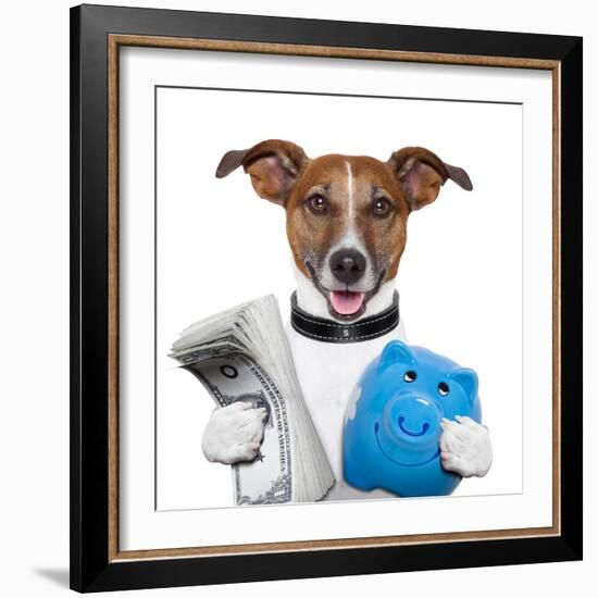 Money Dog-Javier Brosch-Framed Photographic Print