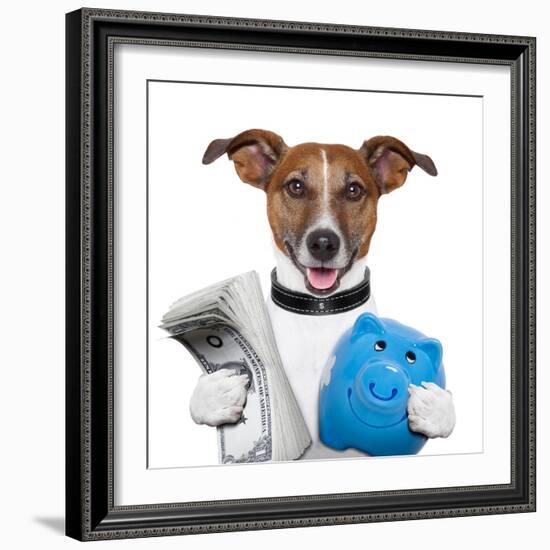 Money Dog-Javier Brosch-Framed Photographic Print