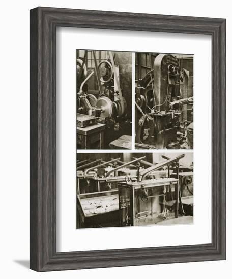 Money making; stamping and milling the disks and weighing the finished coins, 20th century-Unknown-Framed Photographic Print