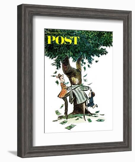 "Money, Money, Money," Saturday Evening Post Cover, December 30, 1967-Robert Weber-Framed Giclee Print