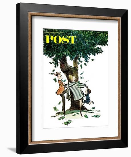 "Money, Money, Money," Saturday Evening Post Cover, December 30, 1967-Robert Weber-Framed Giclee Print