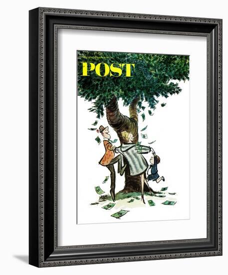 "Money, Money, Money," Saturday Evening Post Cover, December 30, 1967-Robert Weber-Framed Giclee Print