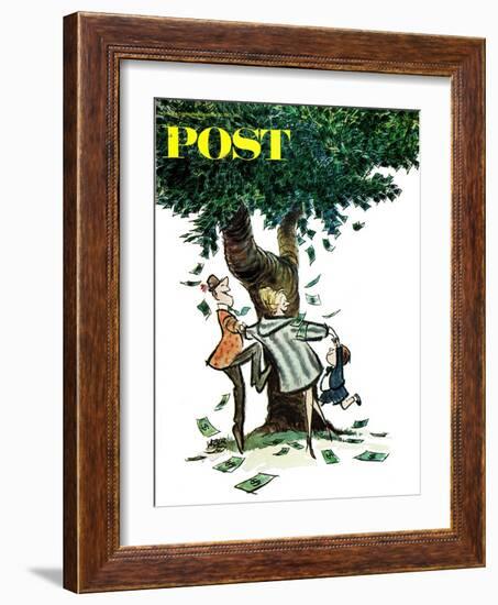 "Money, Money, Money," Saturday Evening Post Cover, December 30, 1967-Robert Weber-Framed Giclee Print