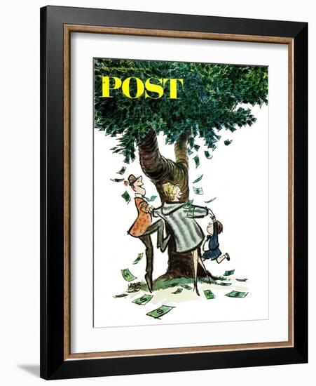 "Money, Money, Money," Saturday Evening Post Cover, December 30, 1967-Robert Weber-Framed Giclee Print