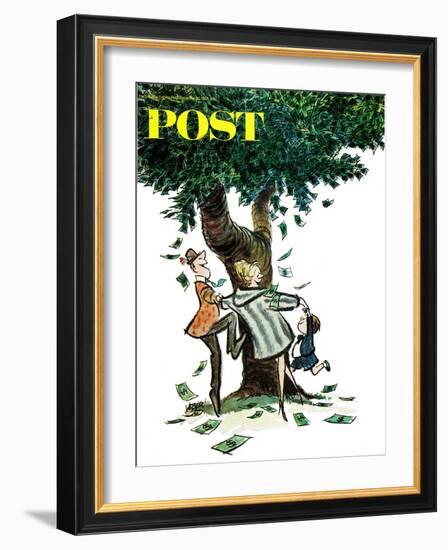 "Money, Money, Money," Saturday Evening Post Cover, December 30, 1967-Robert Weber-Framed Giclee Print