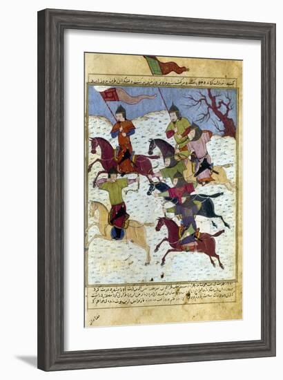 Mongol Battle, c1400-Rashid al-Din Hamadani-Framed Giclee Print