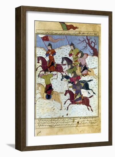 Mongol Battle, c1400-Rashid al-Din Hamadani-Framed Giclee Print