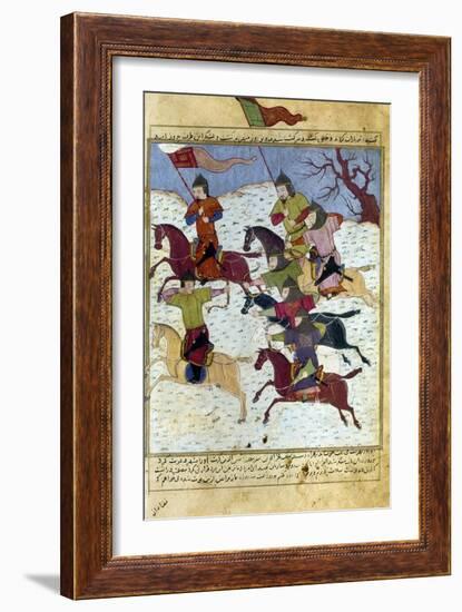 Mongol Battle, c1400-Rashid al-Din Hamadani-Framed Giclee Print