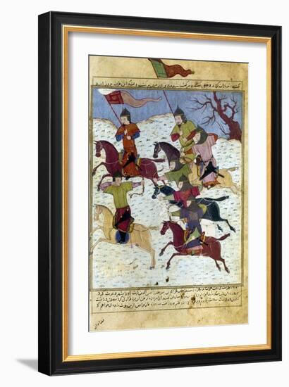 Mongol Battle, c1400-Rashid al-Din Hamadani-Framed Giclee Print