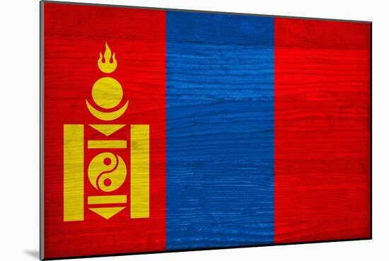 Mongolia Flag Design with Wood Patterning - Flags of the World Series-Philippe Hugonnard-Mounted Art Print