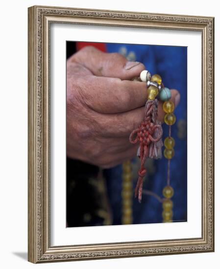 Mongolian Buddhist Holding a Rosary, Ulaan Baatar-Keren Su-Framed Photographic Print