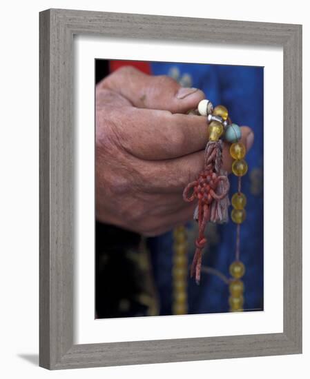 Mongolian Buddhist Holding a Rosary, Ulaan Baatar-Keren Su-Framed Photographic Print