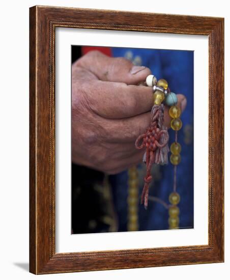 Mongolian Buddhist Holding a Rosary, Ulaan Baatar-Keren Su-Framed Photographic Print