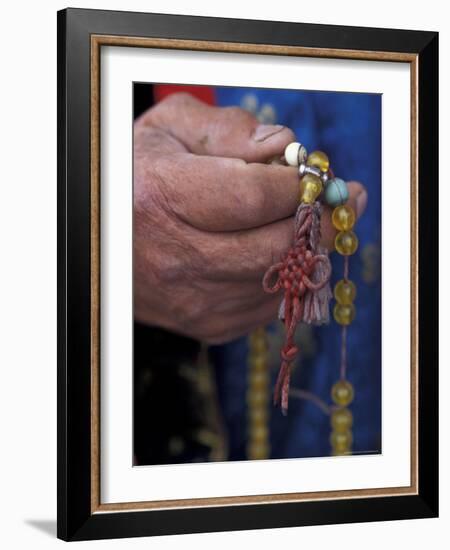 Mongolian Buddhist Holding a Rosary, Ulaan Baatar-Keren Su-Framed Photographic Print