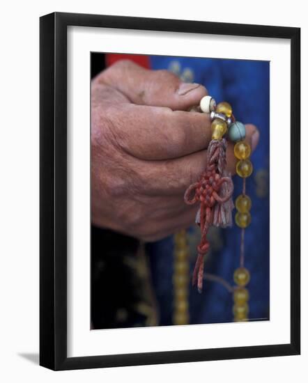 Mongolian Buddhist Holding a Rosary, Ulaan Baatar-Keren Su-Framed Photographic Print