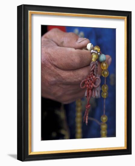 Mongolian Buddhist Holding a Rosary, Ulaan Baatar-Keren Su-Framed Photographic Print