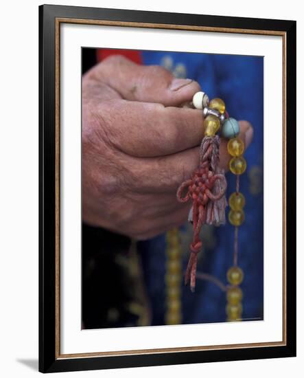 Mongolian Buddhist Holding a Rosary, Ulaan Baatar-Keren Su-Framed Photographic Print