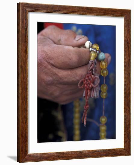 Mongolian Buddhist Holding a Rosary, Ulaan Baatar-Keren Su-Framed Photographic Print