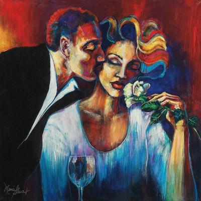 The Red Umbrella Loui Jover Art Print Couple Kiss Romance Romantic Poster 15x24