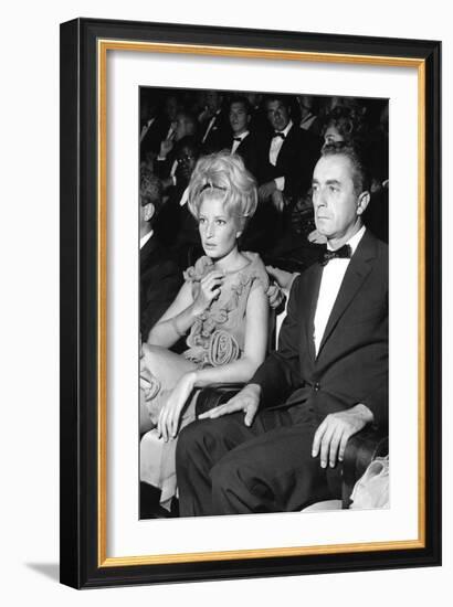 Monica Vitti and Michelangelo Antonioni at the Venice Film Festival, 9th September 1962-null-Framed Photographic Print