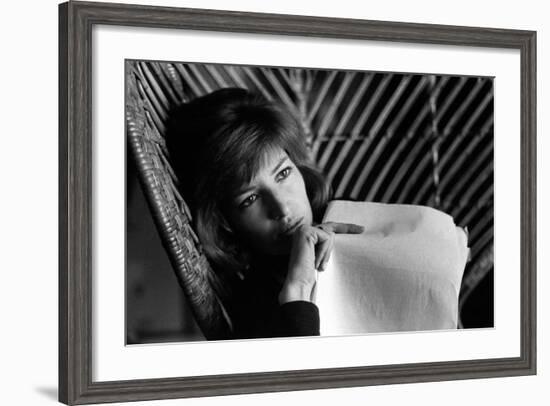 Monica Vitti with a Leaf in Her Hand-null-Framed Photographic Print