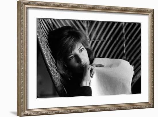 Monica Vitti with a Leaf in Her Hand-null-Framed Photographic Print