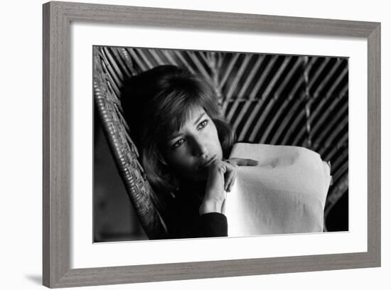 Monica Vitti with a Leaf in Her Hand-null-Framed Photographic Print