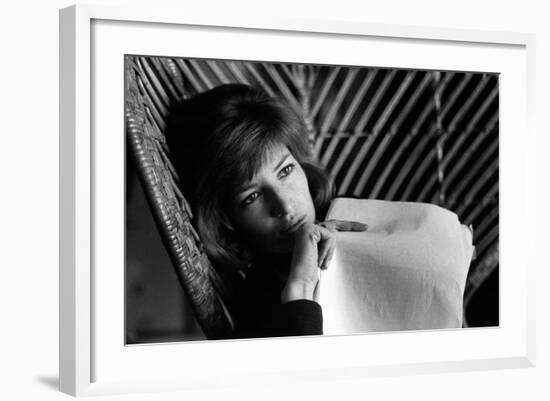 Monica Vitti with a Leaf in Her Hand-null-Framed Photographic Print