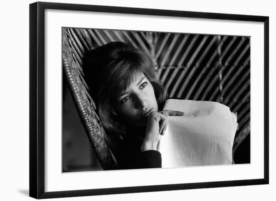 Monica Vitti with a Leaf in Her Hand-null-Framed Photographic Print