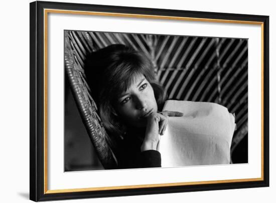 Monica Vitti with a Leaf in Her Hand-null-Framed Photographic Print