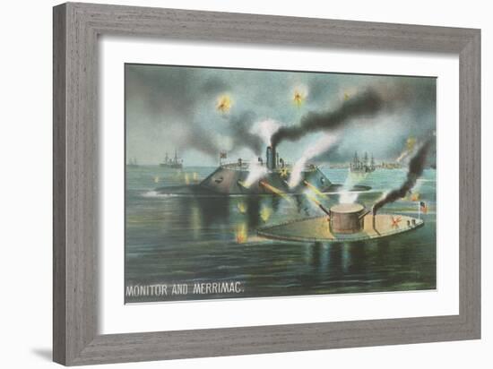 Monitor and Merrimac-null-Framed Art Print