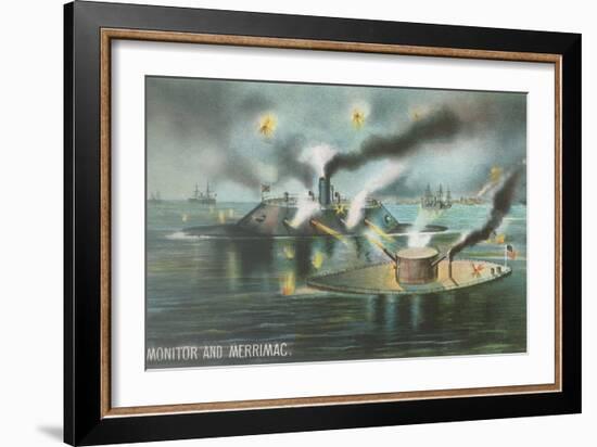 Monitor and Merrimac-null-Framed Art Print